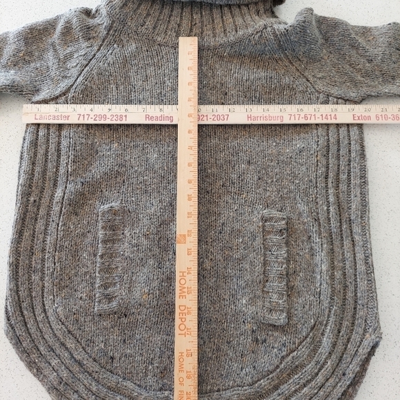 Cynthia Rowley Wool Blend Cowl-Neck Sweater Kangaroo Pockets Rounded Hem Tunic M - Picture 9 of 14